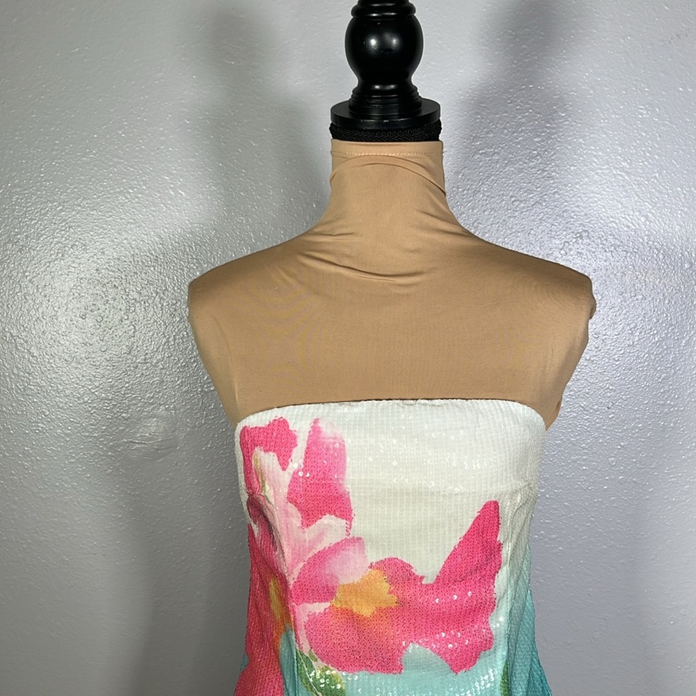 Strapless Floral Mini Dress - Multicolor - Picture 8 of 13